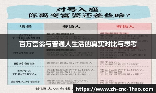 百万富翁与普通人生活的真实对比与思考